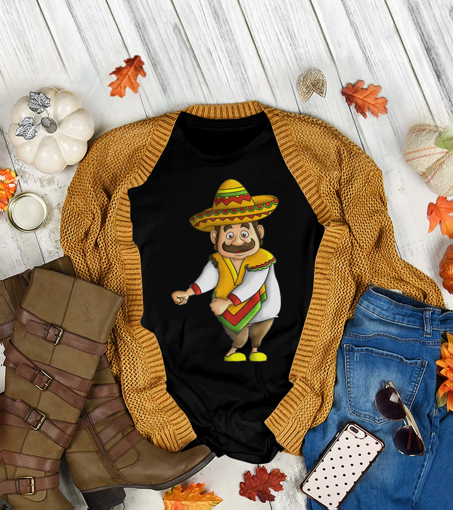 Flossing Mariachi Cute Cinco De Mayo Sombrero Dance Fiesta T-Shirt