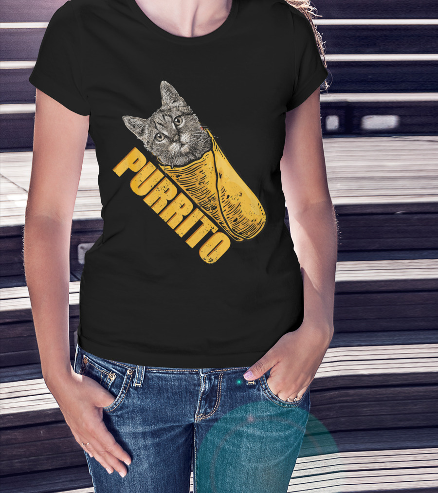 Purrito Cat Burrito Mexican Food Funny Purrito T-Shirt