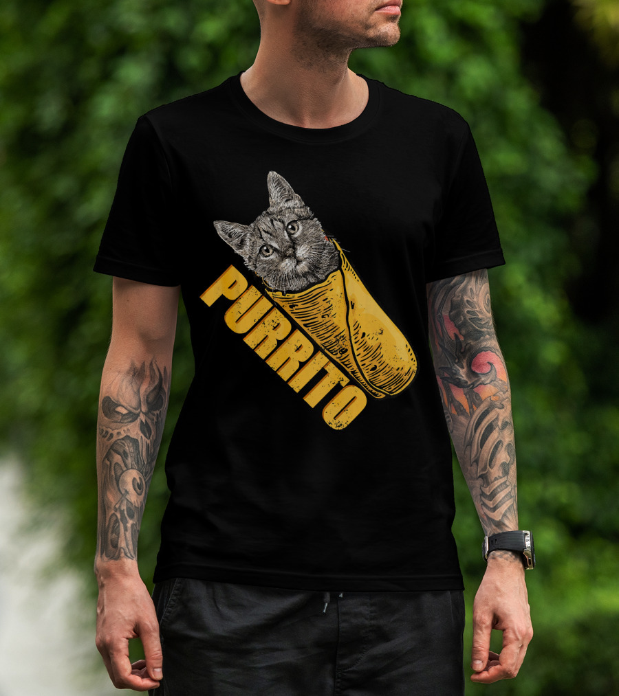 Purrito Cat Burrito Mexican Food Funny Purrito T-Shirt