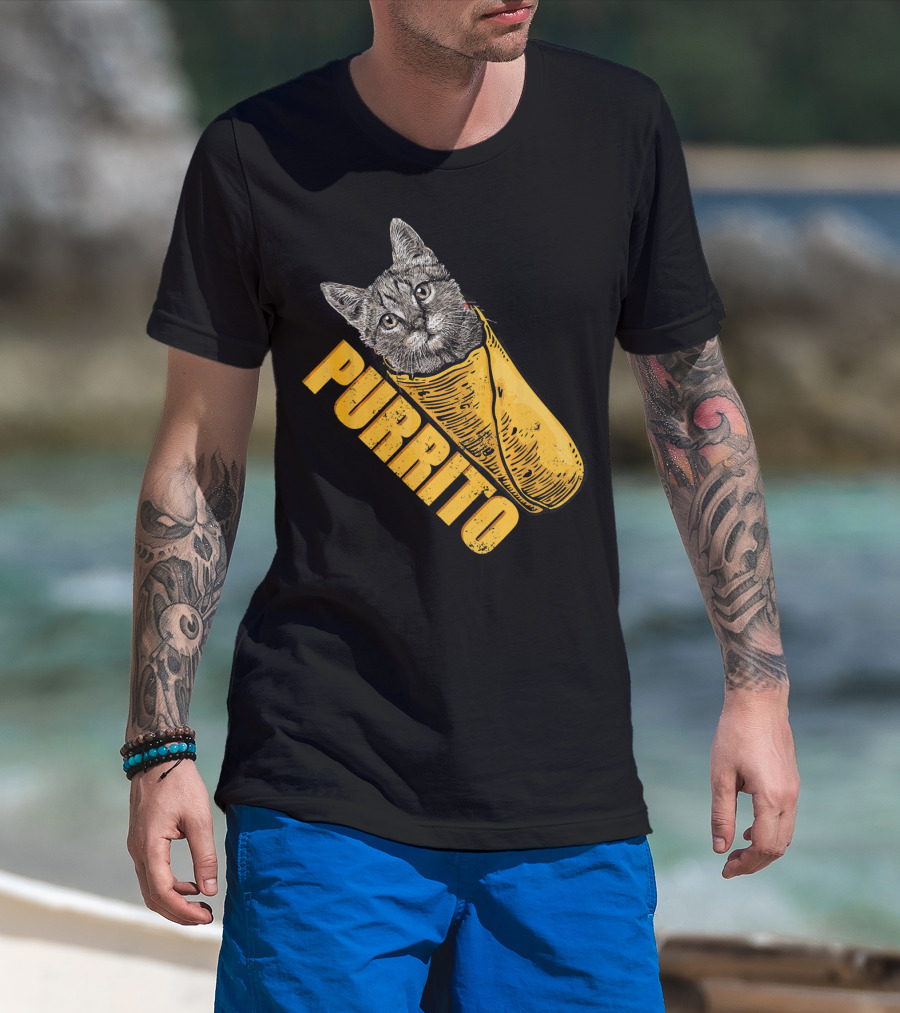 Purrito Cat Burrito Mexican Food Funny Purrito T-Shirt
