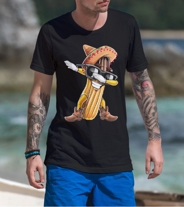 Dabbing Churro Sombrero Cinco De Mayo Party T-Shirt