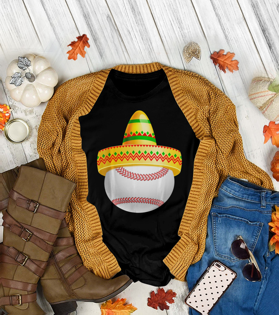 Cinco De Mayo Baseball Sombrero For Mama T-Shirt