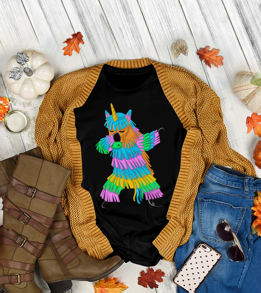 Dabbing Pinata Colorful Cool Dab Cinco De Mayo T-Shirt
