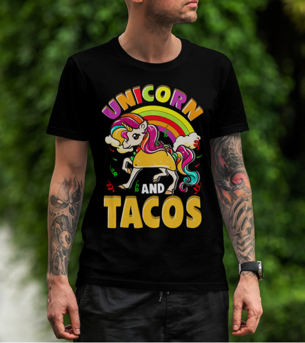 Unicorn And Tacos Rainbow T-Shirt