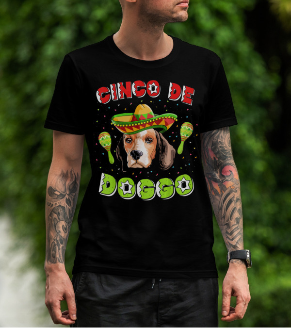 Cinco De Doggo Beagle Fiesta Sombrero Maracas T-Shirt