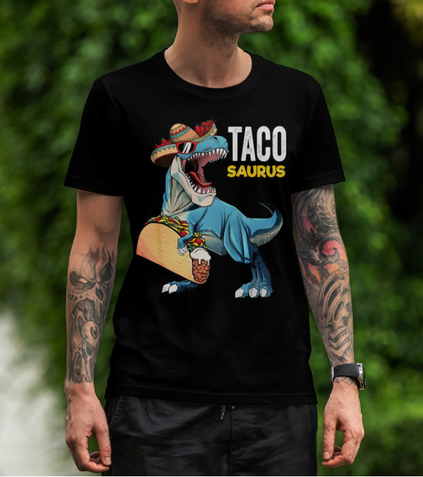 Taco Tuesday Cinco De Tacosaurus Dinosaur Sombrero T-Shirt