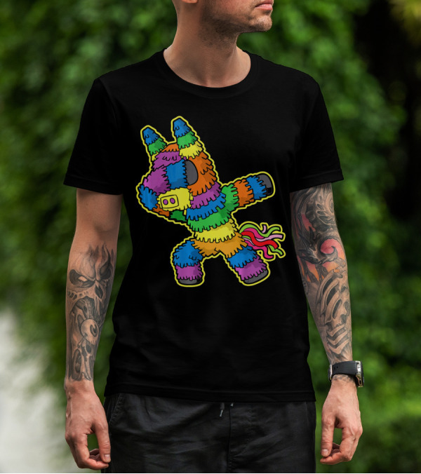 Cinco De Mayo Dabbing Pinata Colorful Llama T-Shirt