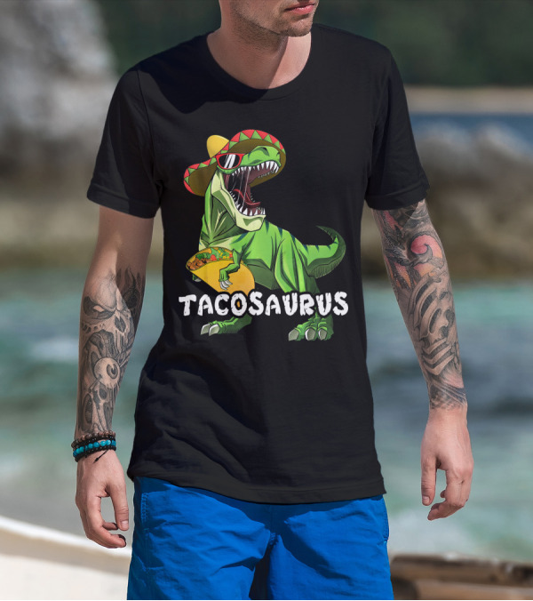 Tacosaurus Cinco De Mayo Rex Tac Dinosaur Sombrero Taco T-Shirt