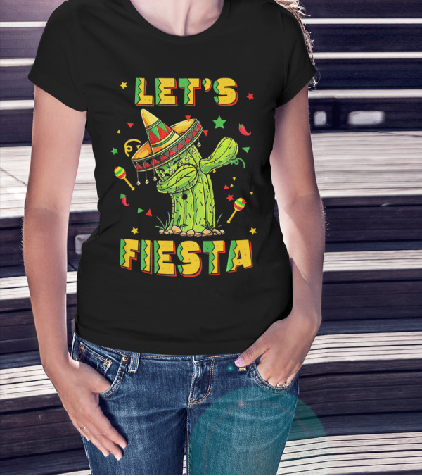 Let's Fiesta Dabbing Cactus Cinco De Mayo T-Shirt