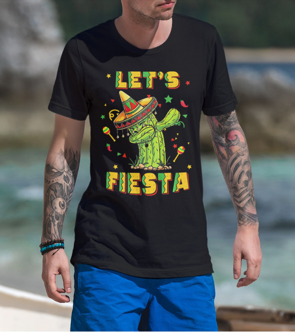 Let's Fiesta Dabbing Cactus Cinco De Mayo T-Shirt