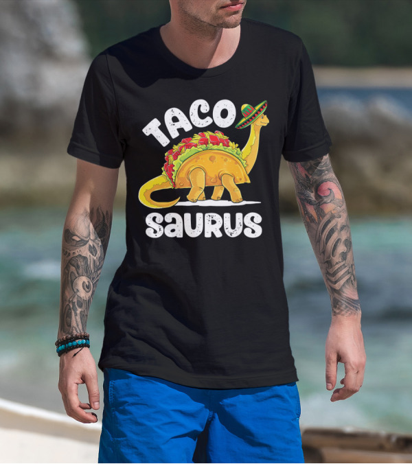 Tacosaurus Sombrero Cinco De Mayo Taco Dinosaur T-Shirt