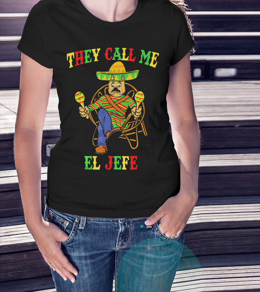 They Call Me El Jefe Yorkshire Terrier Cinco De Mayo T-Shirt