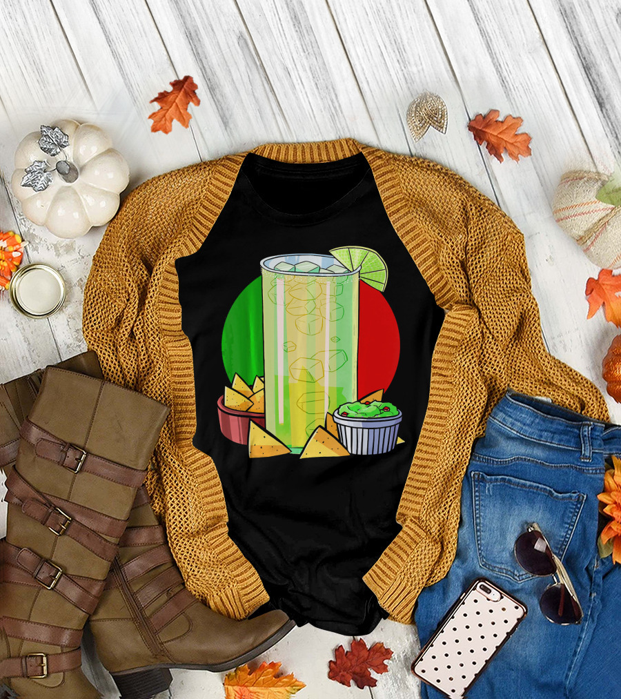Funny Cinco de Mayo Tequila Guacamole Nachos Lime Fiesta T-Shirt
