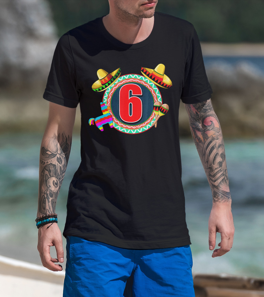 Cinco De Mayo 6 Sombrero Maracas Piñata T-Shirt