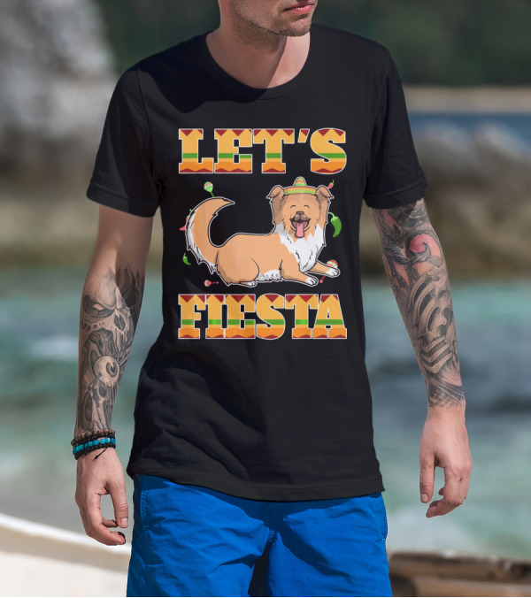 Let's Fiesta Rough Collie Dog Cinco De Mayo T-Shirt