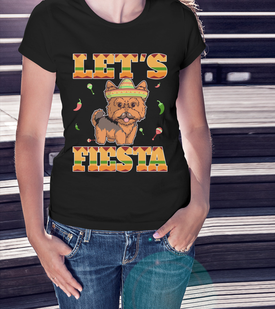 Let's Fiesta Yorkie Dog Cinco De Mayo T-Shirt