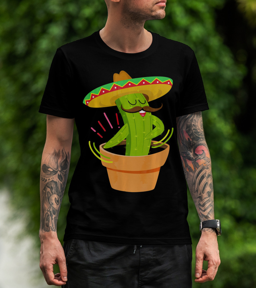 Flossing Cactus Sombrero Dance Cinco De Mayo T-Shirt