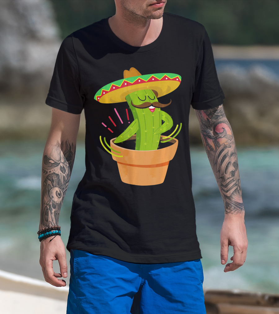 Flossing Cactus Sombrero Dance Cinco De Mayo T-Shirt