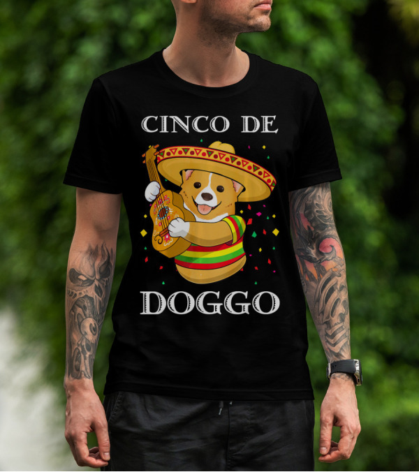 Cinco De Doggo Funny Corgi Guitar Fiesta T-Shirt