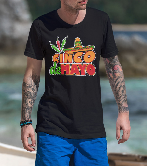 Cinco De Mayo Sombrero And Chilis T-Shirt