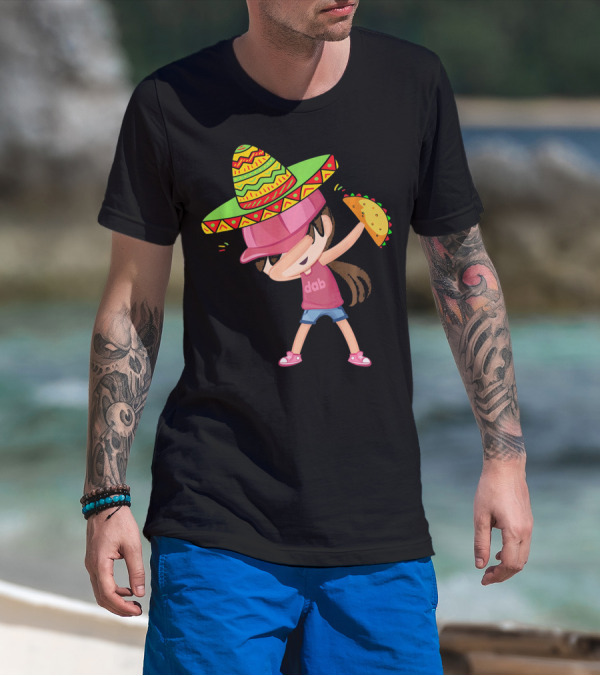 Funny Girl Dab Taco Sombrero Cinco De Mayo T-Shirt