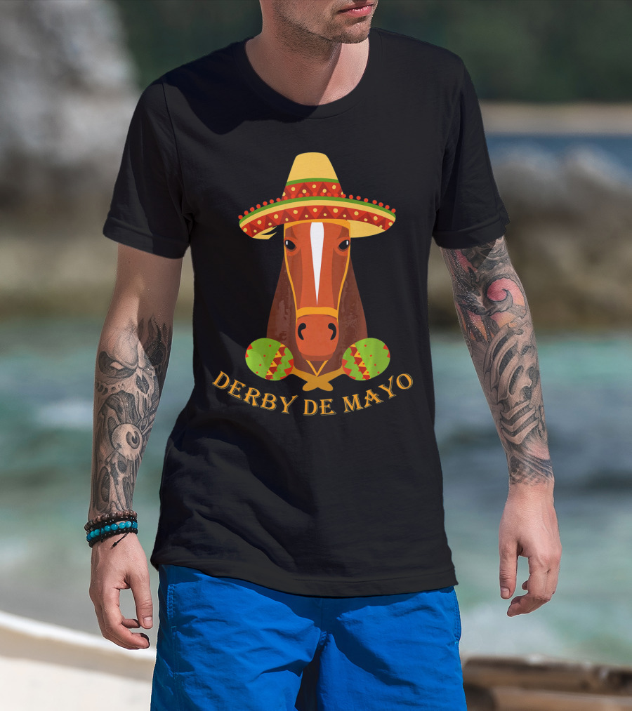 Derby De Mayo Kentucky Horse Race Fiesta Sombrero Maracas T-Shirt