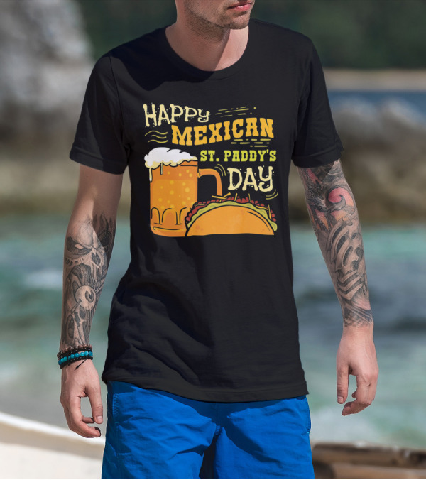 Happy Mexican St. Paddy's Day Beer Mug With Taco T-Shirt