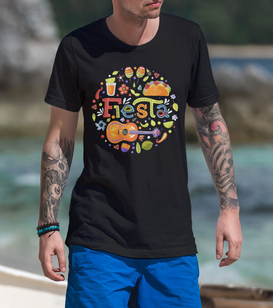 Fiesta Cinco De Mayo Mexican Party Guita T-Shirt