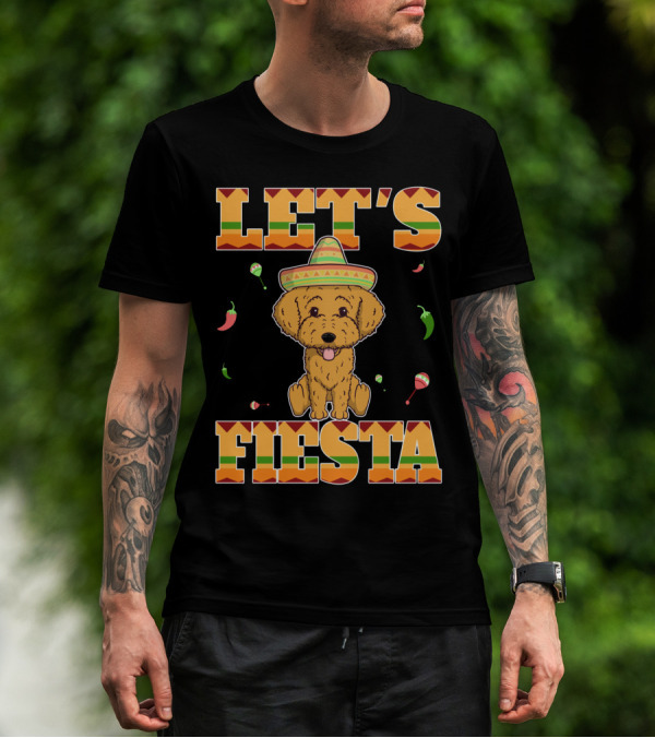 Let's Fiesta Goldendoodle Dog Cinco De Mayo Sombrero Maracas Peppers T-Shirt