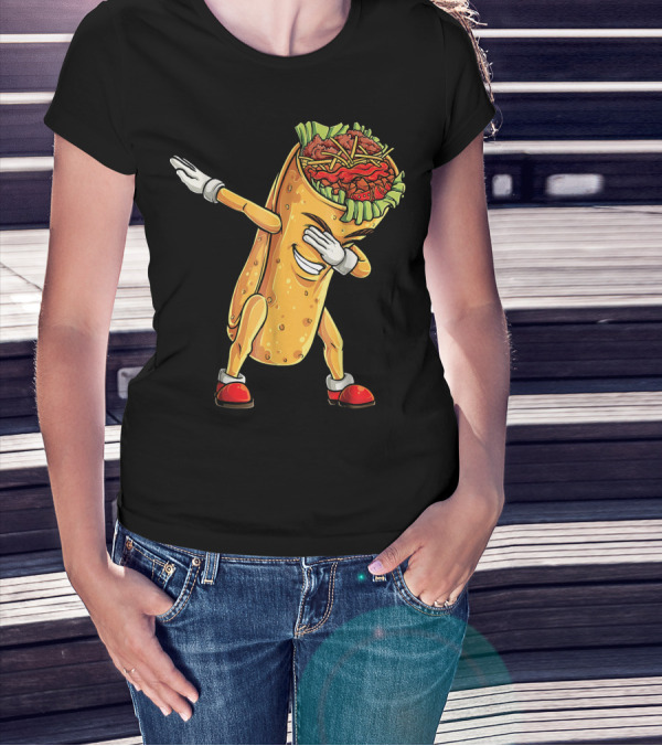 Cinco De Mayo Dabbing Burrito Character Fun T-Shirt