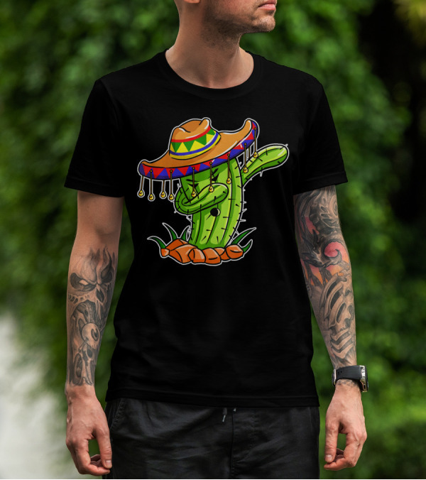 Dabbing Cactus Sombrero Cinco De Mayo T-Shirt