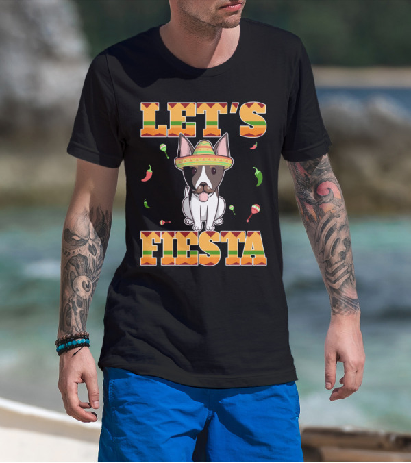 LET'S FIESTA RAT TERRIER DOG CINCO DE MAYO WITH SOMBRERO AND MARACAS T-Shirt