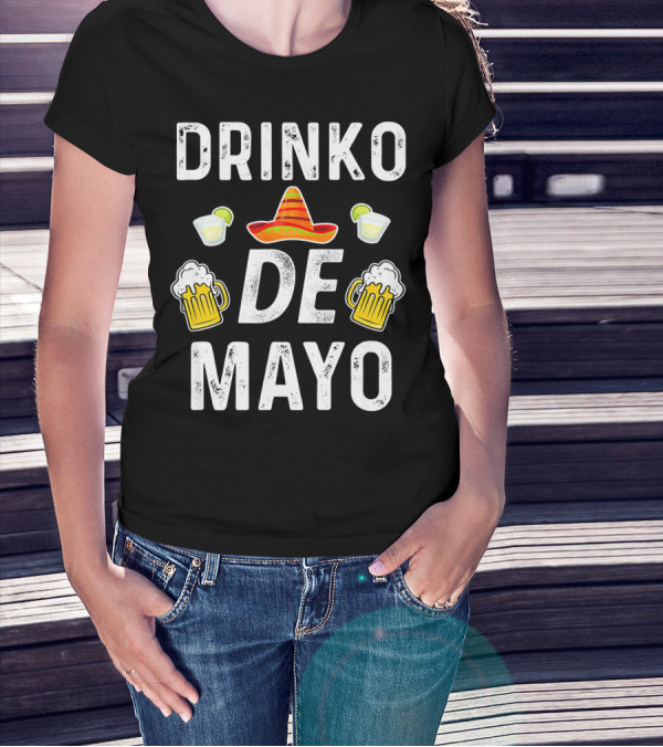Drinko De Mayo Sombrero Beer And Lime Margarita Party T-Shirt