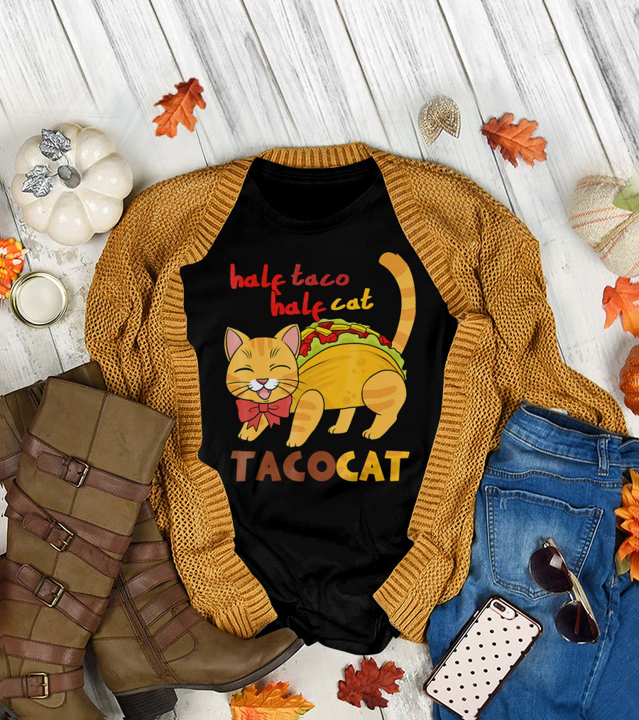Half Taco Half Cat TacoCat Cinco De Mayo Taco T-Shirt