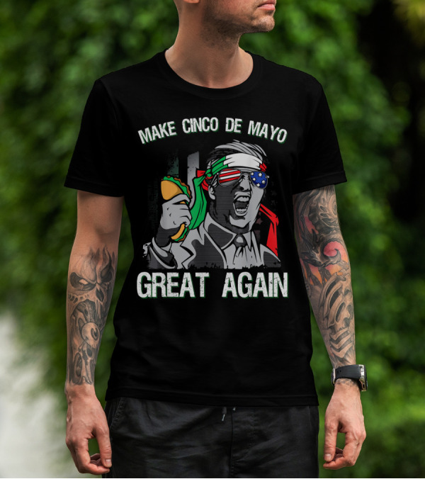 Make Cinco De Mayo Great Again Taco Headband Sunglasses T-Shirt