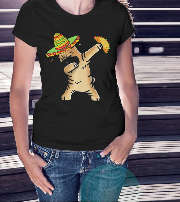 Cinco De Mayo Shar Pei Dabbing With Taco And Sombrero T-Shirt