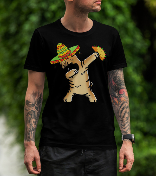 Cinco De Mayo Shar Pei Dabbing With Taco And Sombrero T-Shirt
