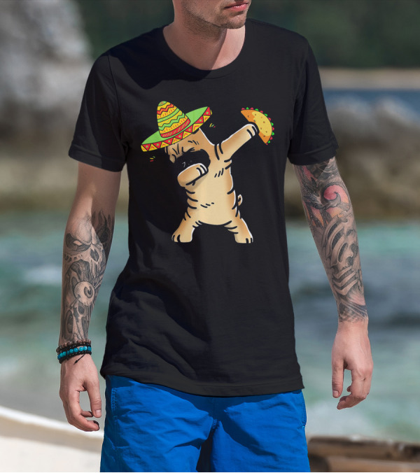 Cinco De Mayo Shar Pei Dabbing With Taco And Sombrero T-Shirt
