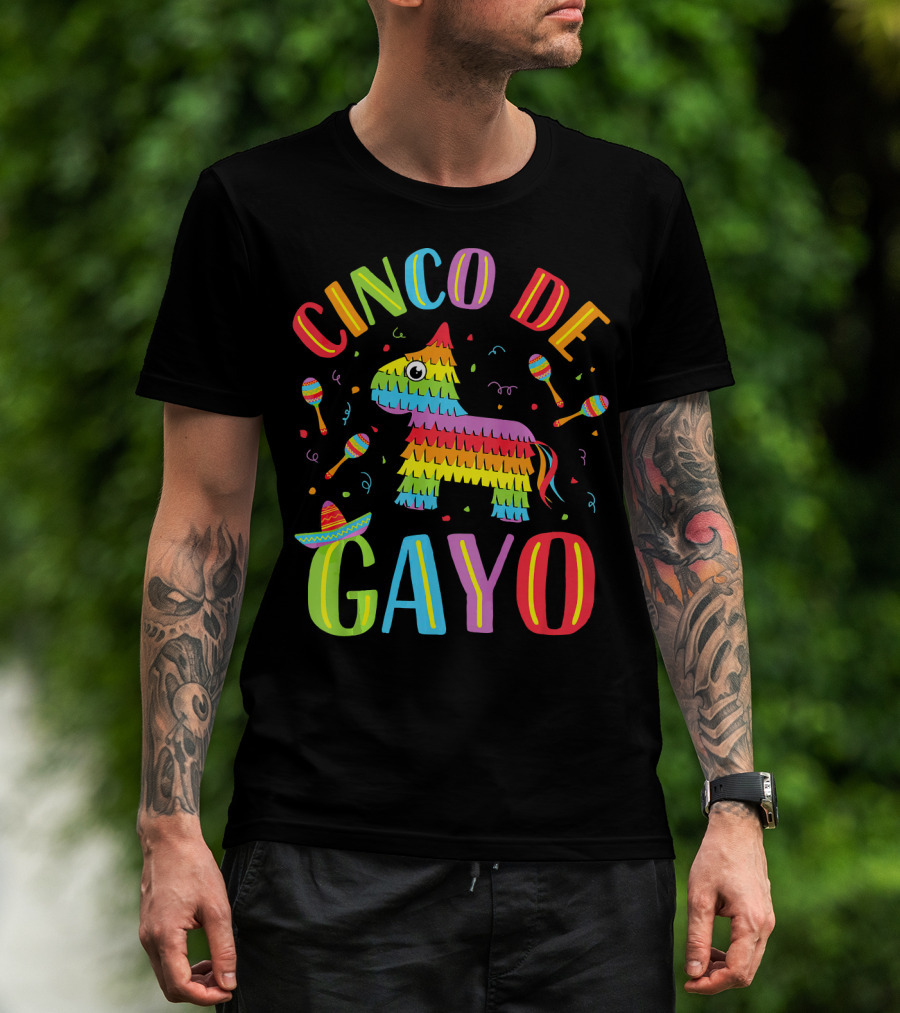 Cinco De Gayo Rainbow Pinata Maracas Fiesta T-Shirt