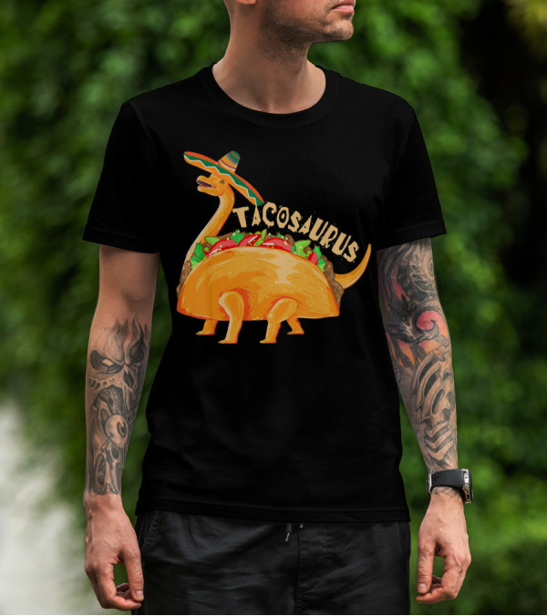 Tacosaurus Cool Dino Taco Sombrero Cinco De Mayo T-Shirt