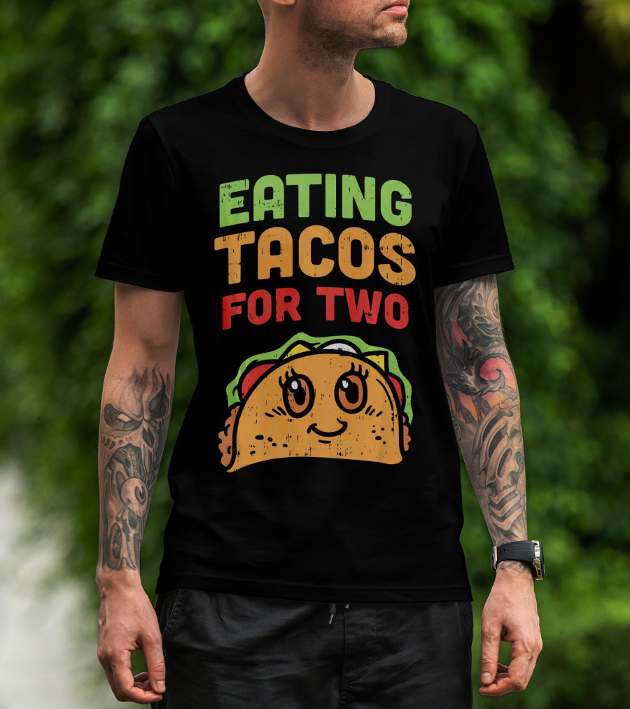 Eating Tacos For Two Cute Taco Character Pregnancy Announcement T-Shirt