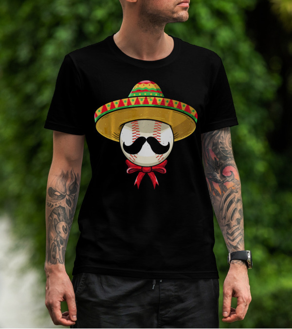 Cinco De Mayo Mexican Baseball Sombrero Mustache T-Shirt