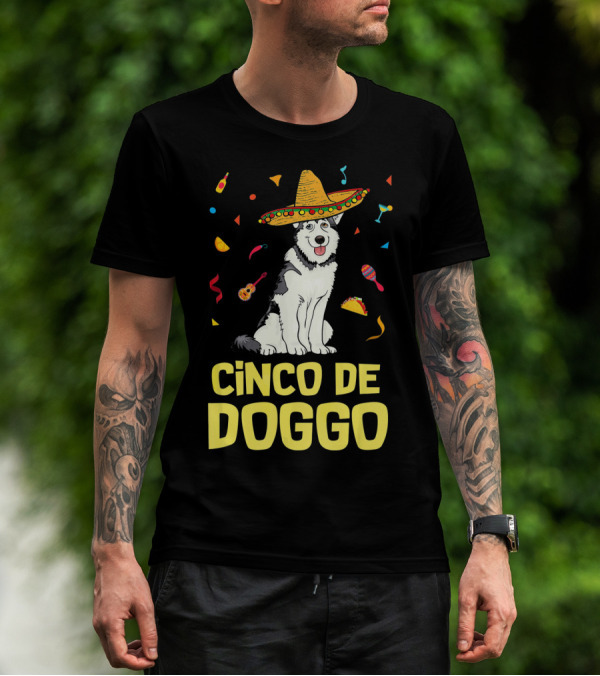Cinco De Doggo Funny Taco Sombrero Husky T-Shirt