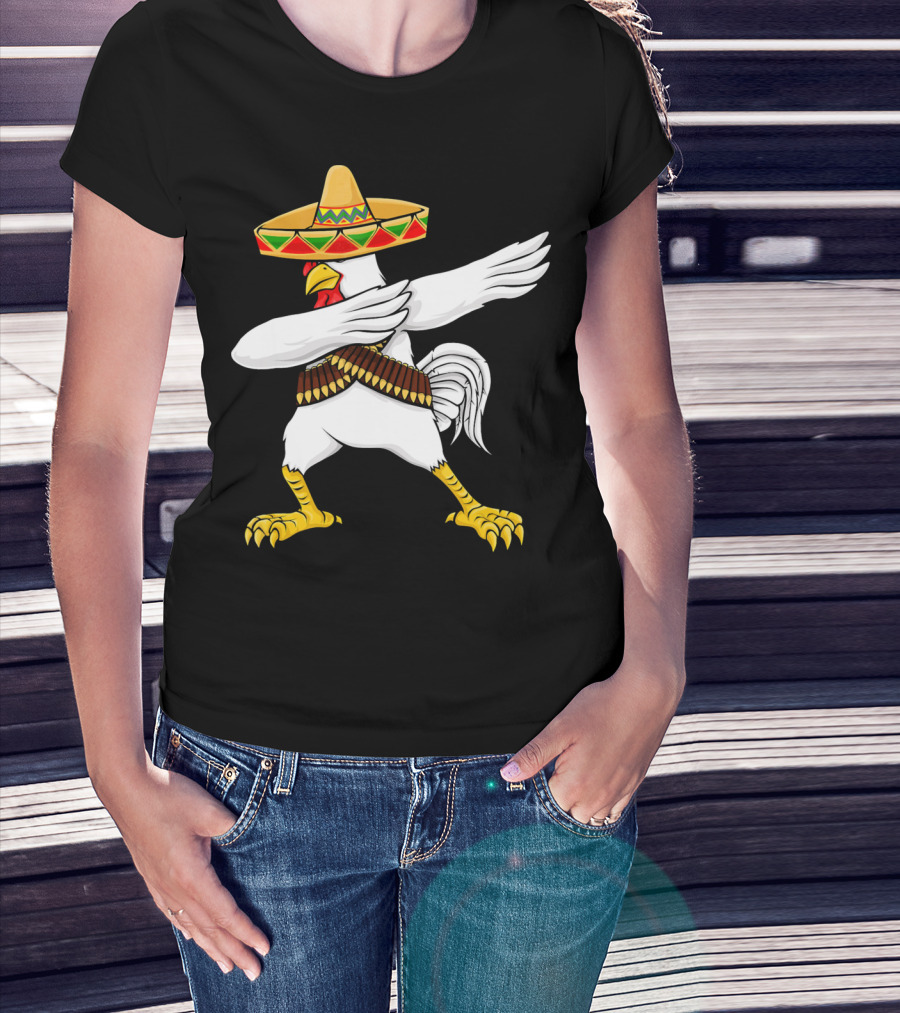 Cinco De Mayo Chicken Sombrero Dabbing Dab T-Shirt