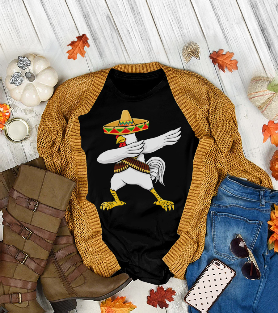 Cinco De Mayo Chicken Sombrero Dabbing Dab T-Shirt