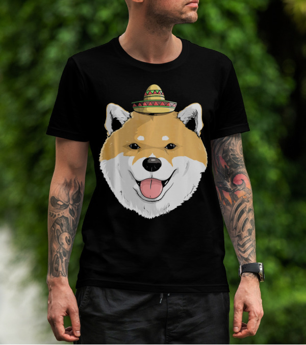 Shiba Inu Dog Sombrero Fiesta Cinco De Mayo T-Shirt