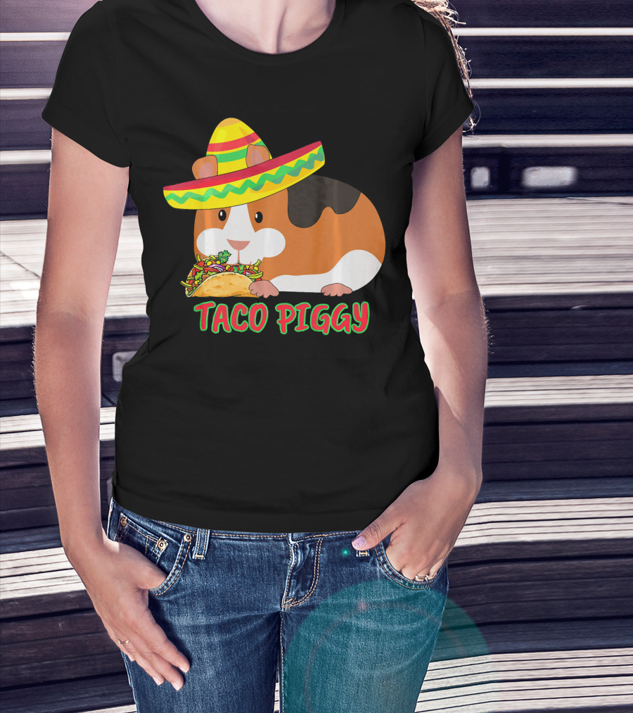 Cinco De Mayo Taco Piggy Guinea Pig With Sombrero T-Shirt