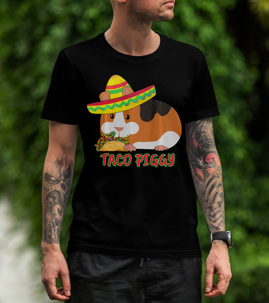 Cinco De Mayo Taco Piggy Guinea Pig With Sombrero T-Shirt