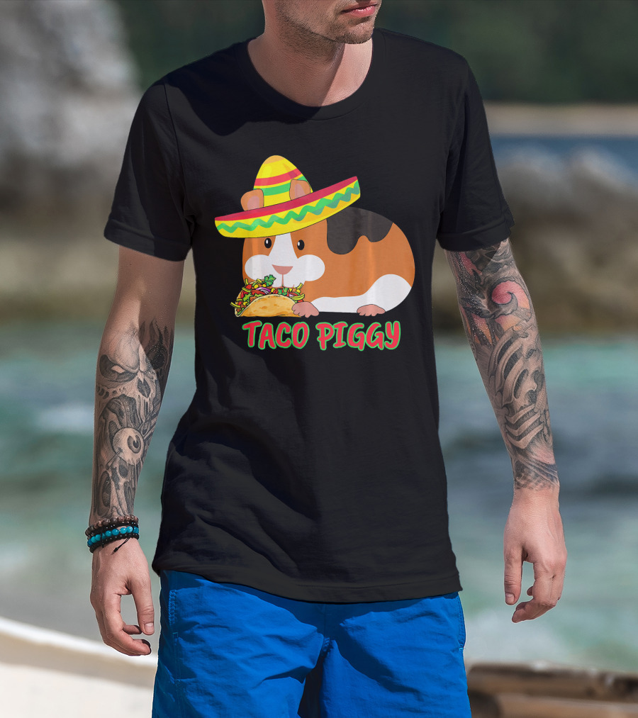 Cinco De Mayo Taco Piggy Guinea Pig With Sombrero T-Shirt