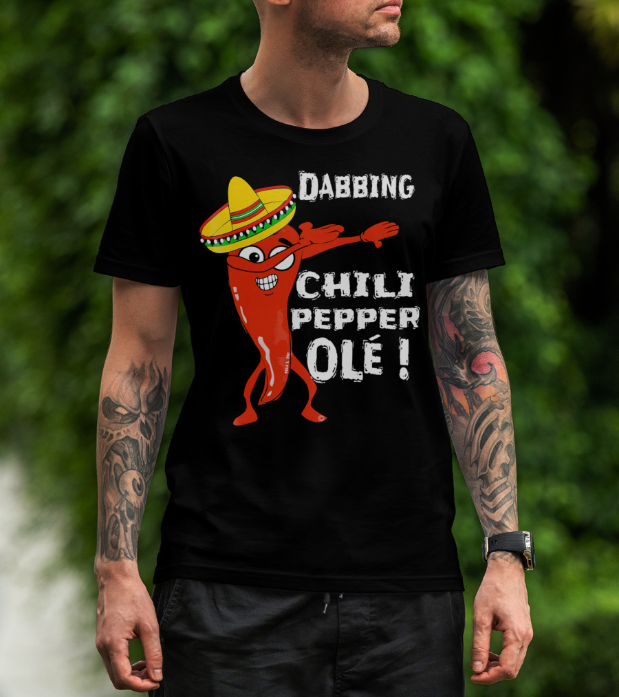 Dabbing Chili Pepper Olé Cinco With Sombrero T-Shirt